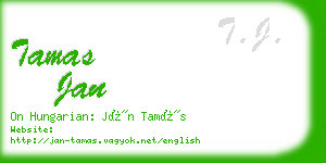 tamas jan business card